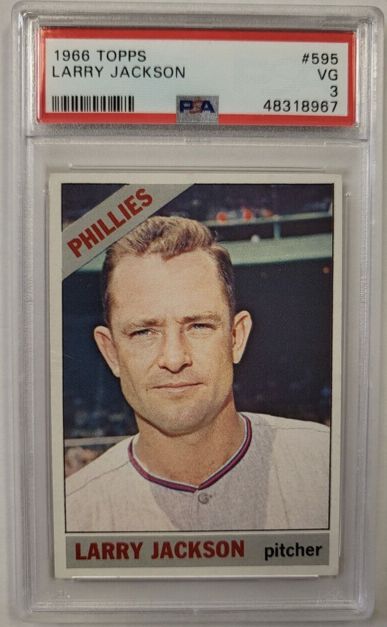 1966 TOPPS LARRY JACKSON #595 CARD PSA 3 VG
