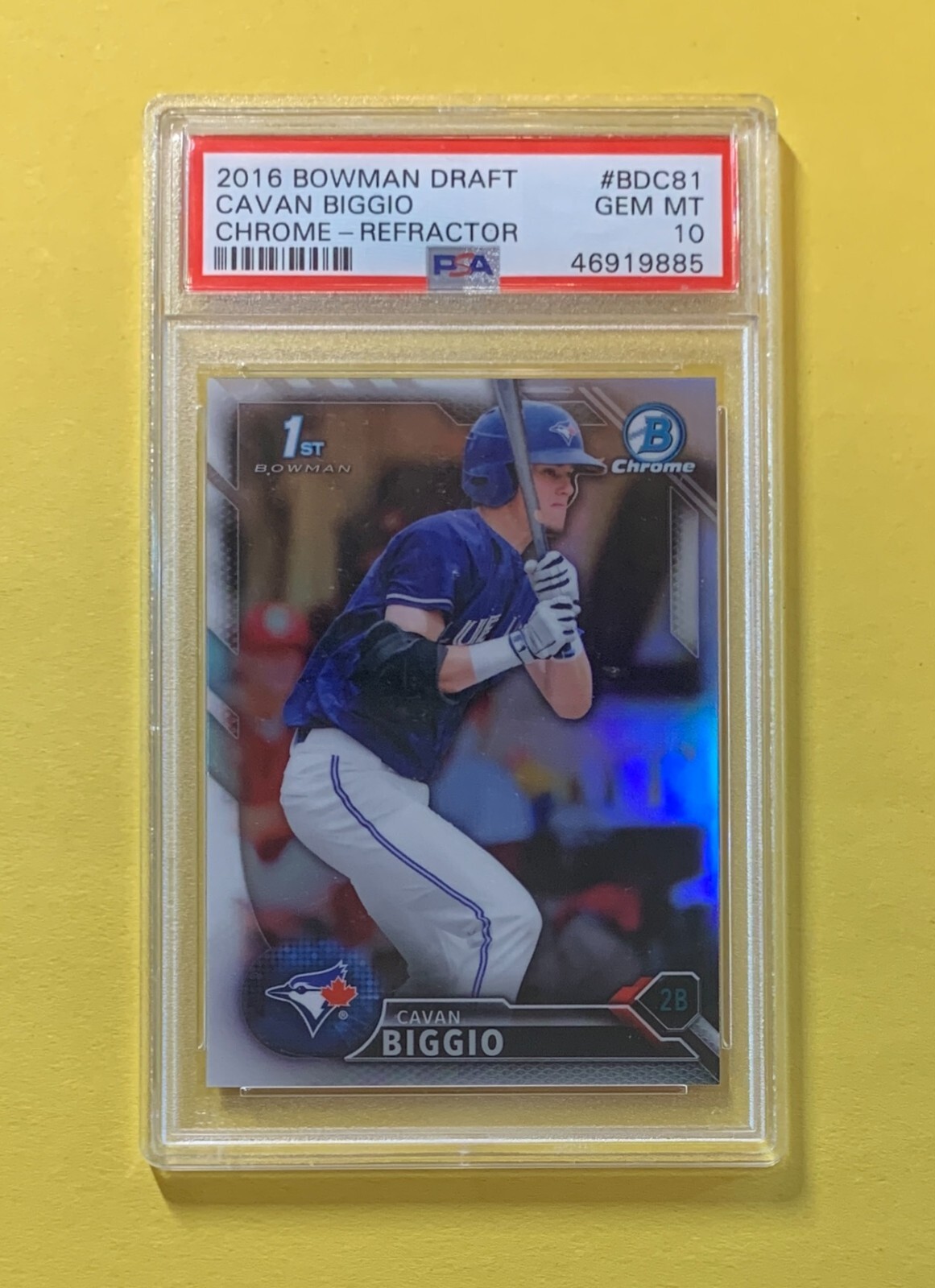 2016 BOWMAN DRAFT CAVAN BIGGIO CHROME REFRACTOR #BDC81 PSA GEM MT 10