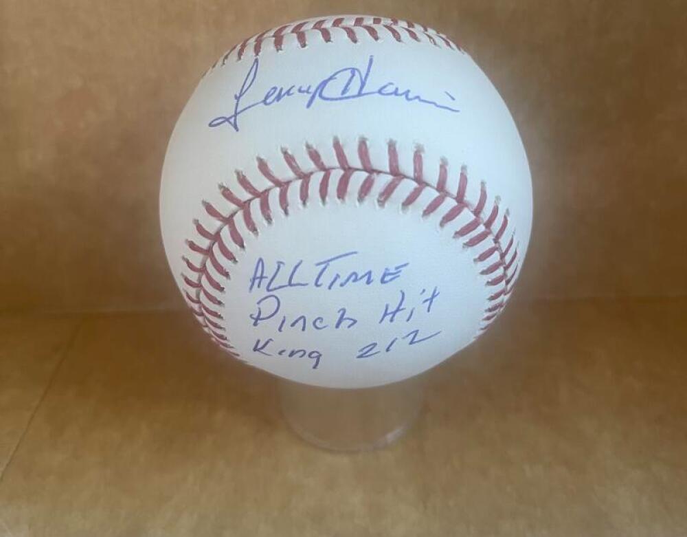 LENNY HARRIS ALL TIME PINCH HIT KING 212 SIGNED AUTO M.L. BASEBALL BECKETT AUTHE