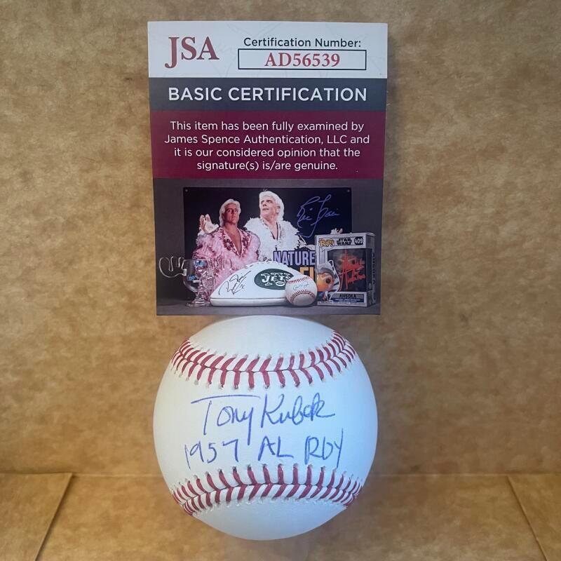 TONY KUBEK 1957 AL ROY YANKEES SIGNED AUTOGRAPHED M.L. BASEBALL JSA AD56539