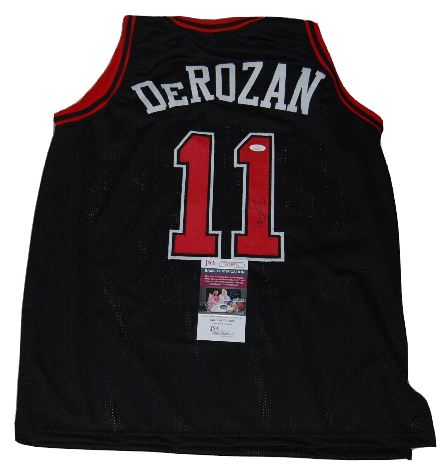 DEMAR DEROZAN signed (CHICAGO BULLS) Black custom Basketball jersey JSA AH95771