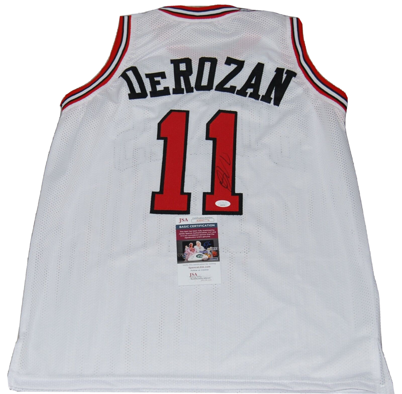 DEMAR DEROZAN signed (CHICAGO BULLS) White custom Basketball jersey JSA AH95776