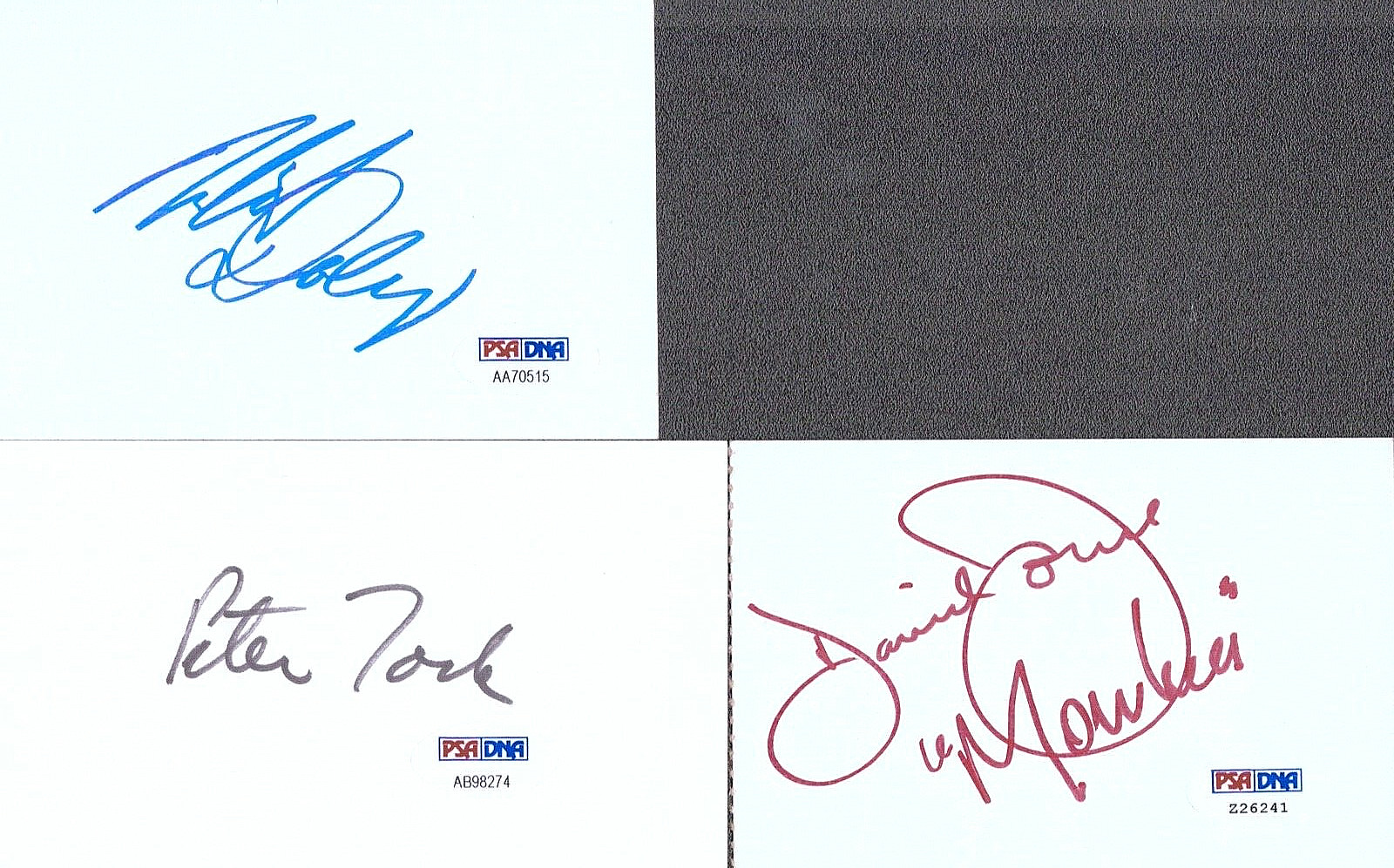 JONES NESMITH TORK DOLENZ Signed Autograph Index Cards The Monkees PSA DNA COA
