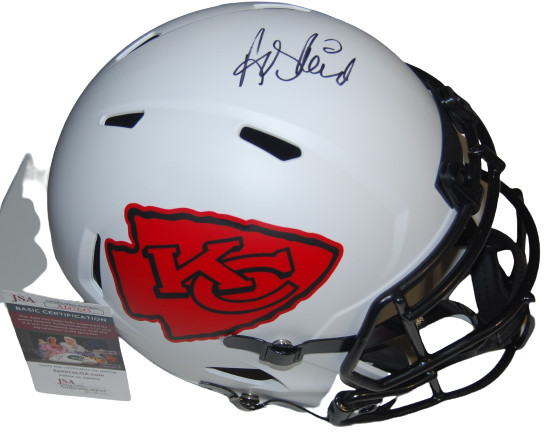 ANDY REID signed (KANSAS CITY CHIEFS) lunar F/S football helmet JSA COA AJ47643
