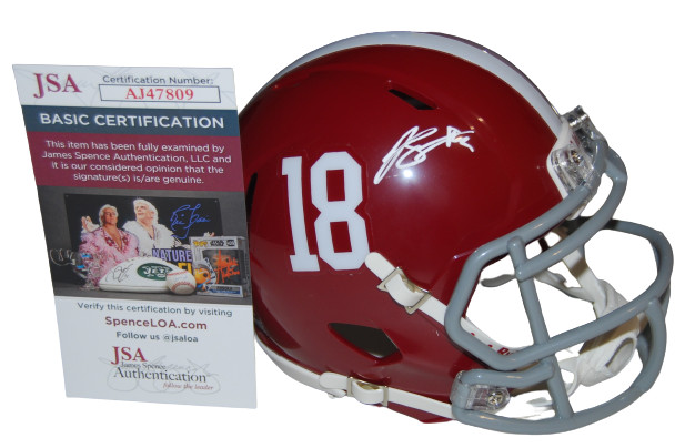 BRYCE YOUNG signed (ALABAMA CRIMSON TIDE) mini football helmet JSA COA AJ47809
