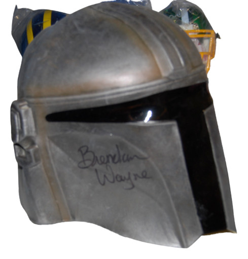 BRENDAN WAYNE signed (THE MANDALORIAN) Latex Adult Size toy Mask SWAU A29612
