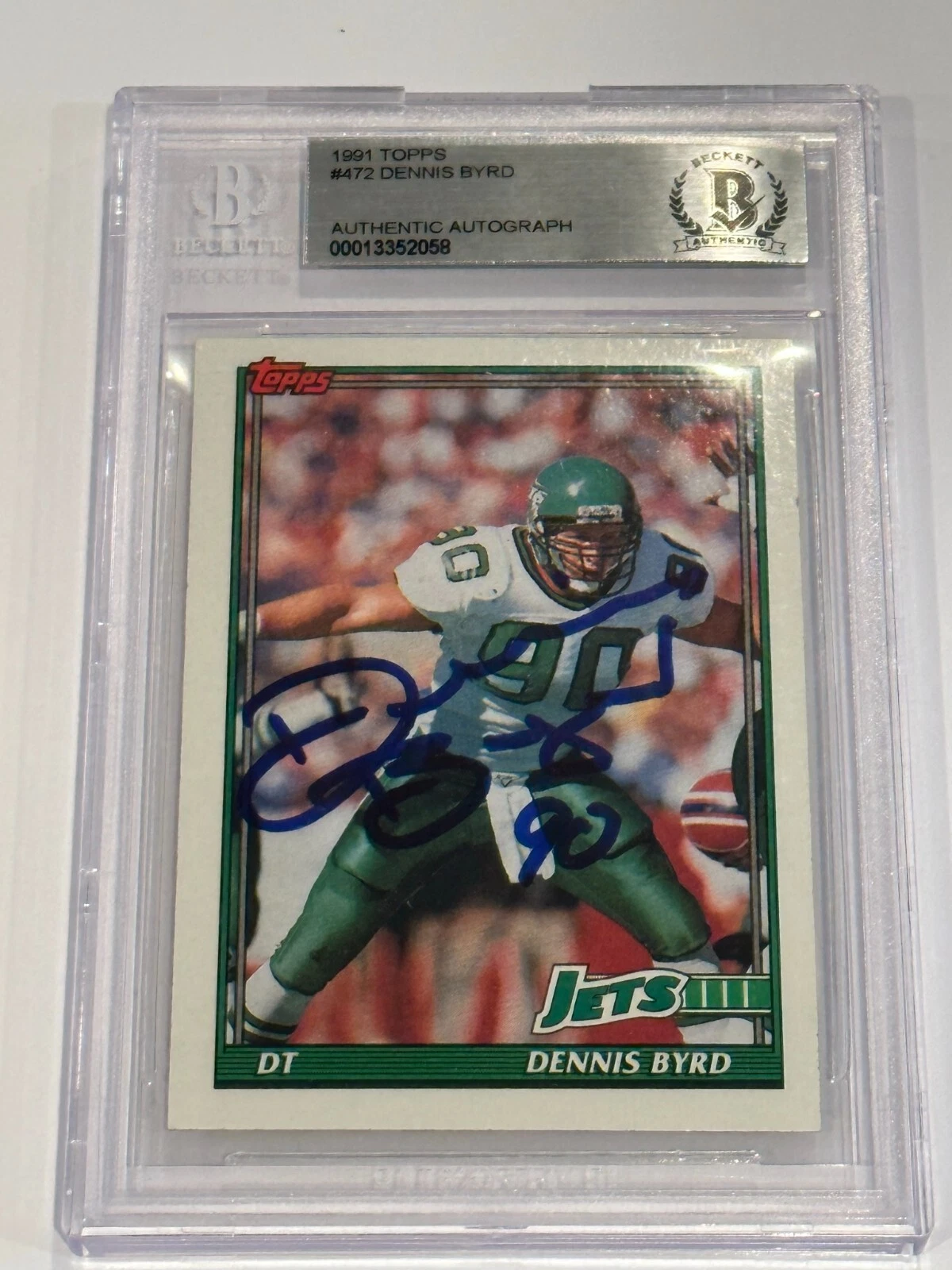 DENNIS BYRD Signed 1991 TOPPS Card #472 Beckett Authenticated BAS