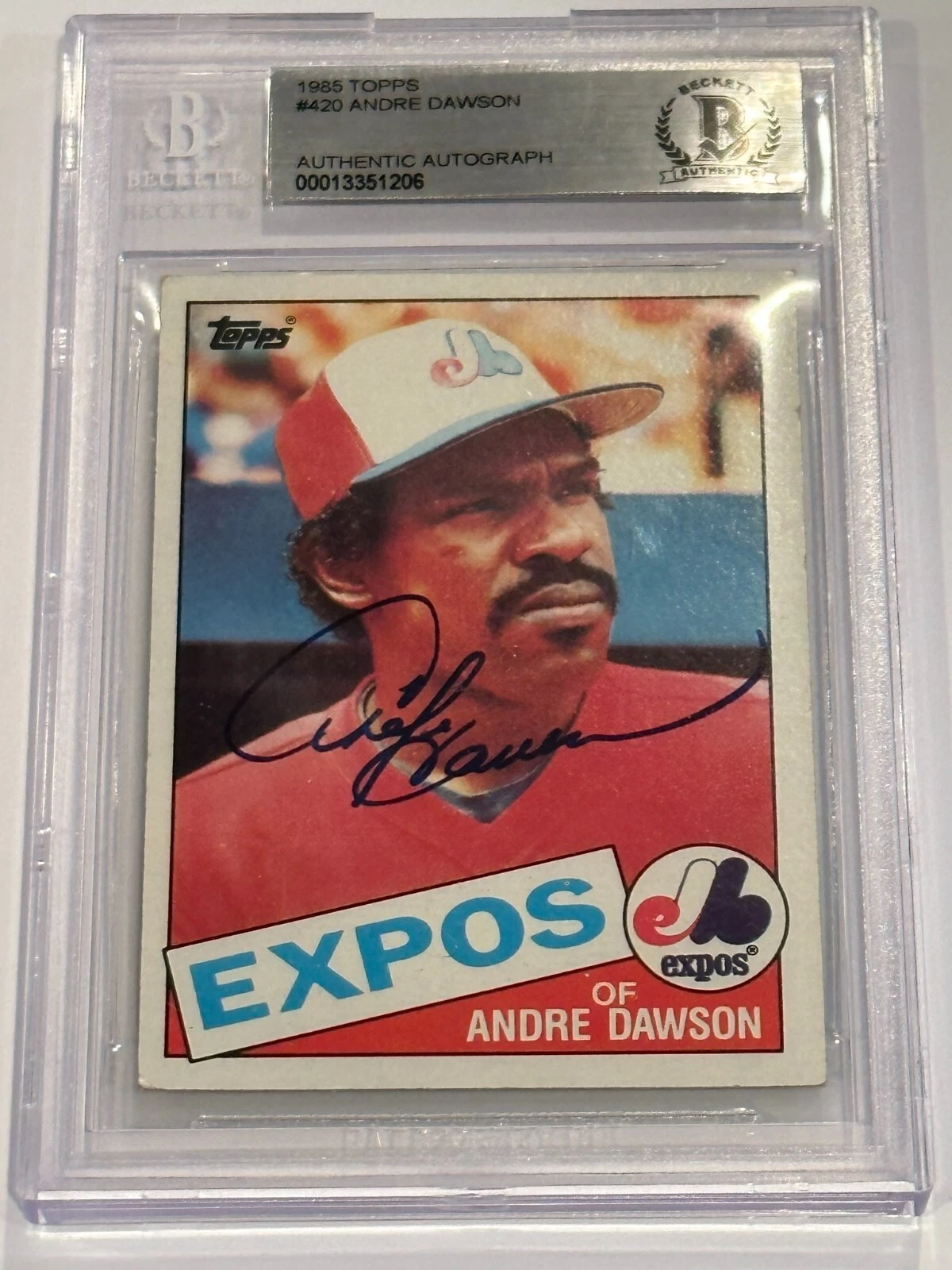 ANDRE DAWSON Signed 1985 TOPPS Card #420 Beckett Authenticated BAS