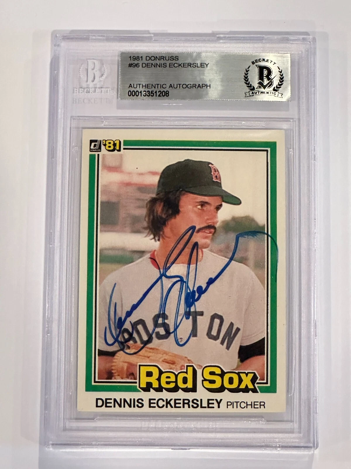 DENNIS ECKERSLEY Signed 1981 DONRUSS Card #96 Beckett Authenticated BAS