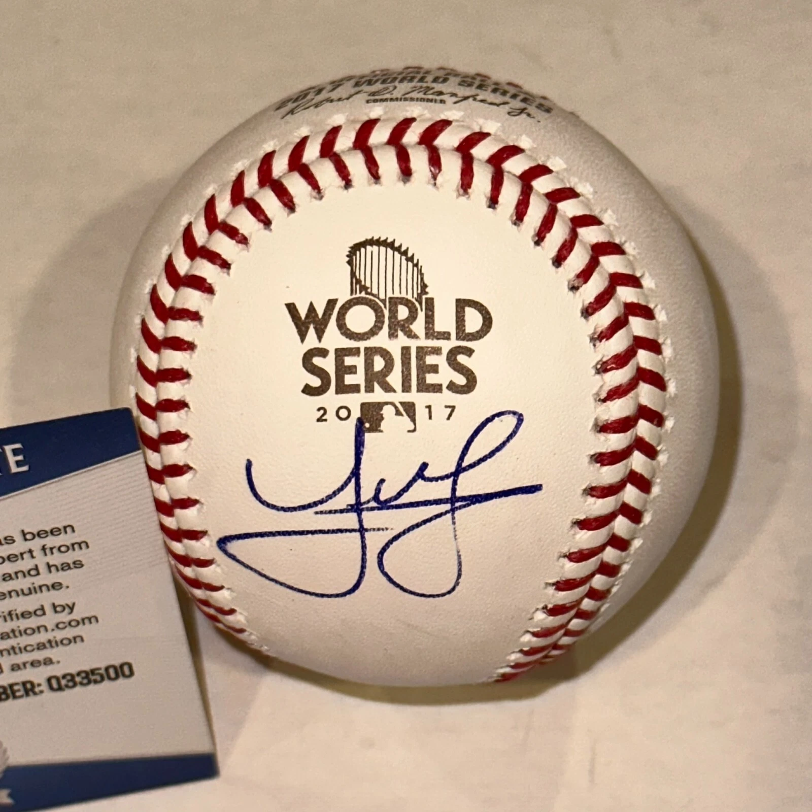 JOE MUSGROVE (Astros) Signed Official 2017 WORLD SERIES Baseball w/ BAS COA
