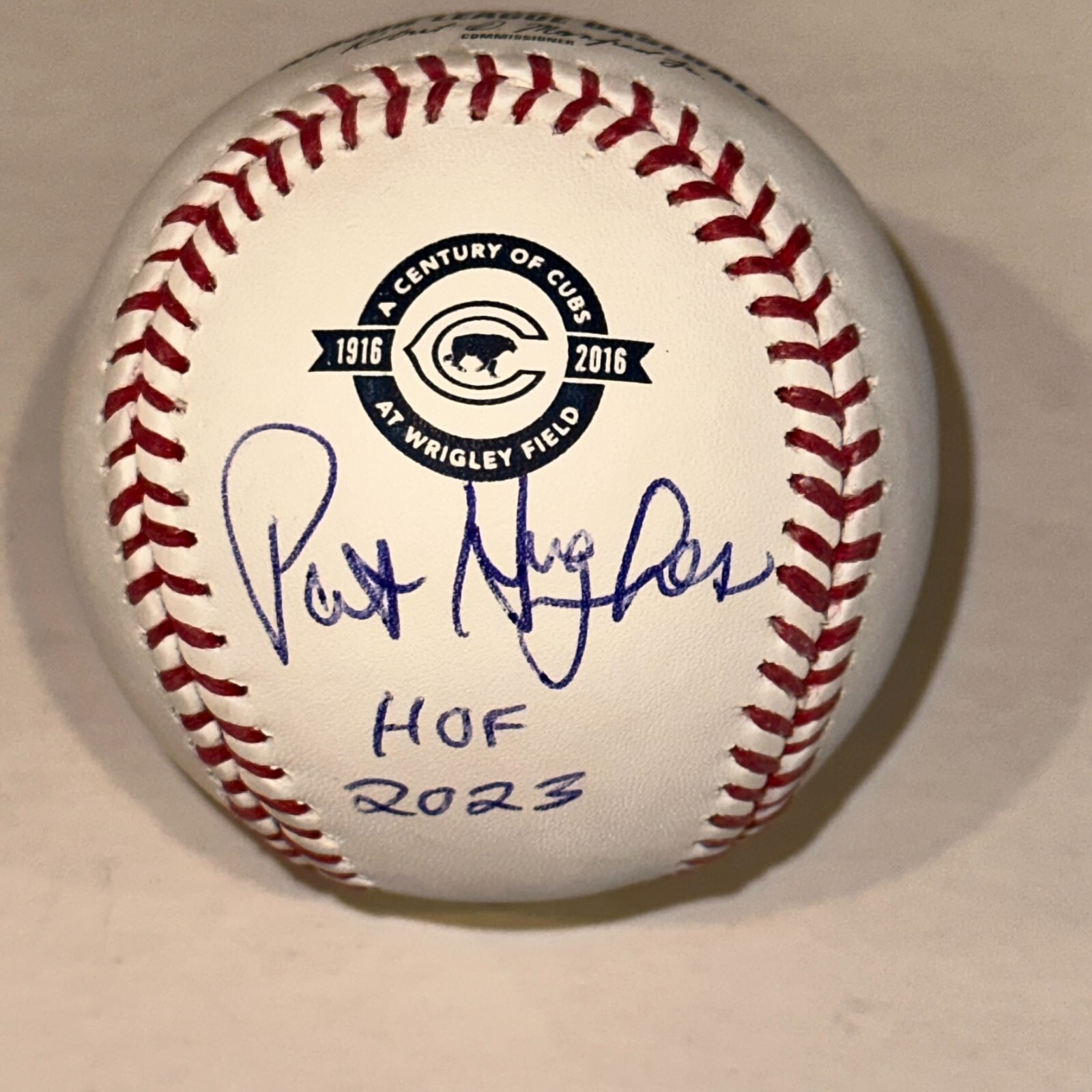 PAT HUGHES Signed Official MLB CENTURY of CUBS Baseball Beckett BAS & HOF Ins
