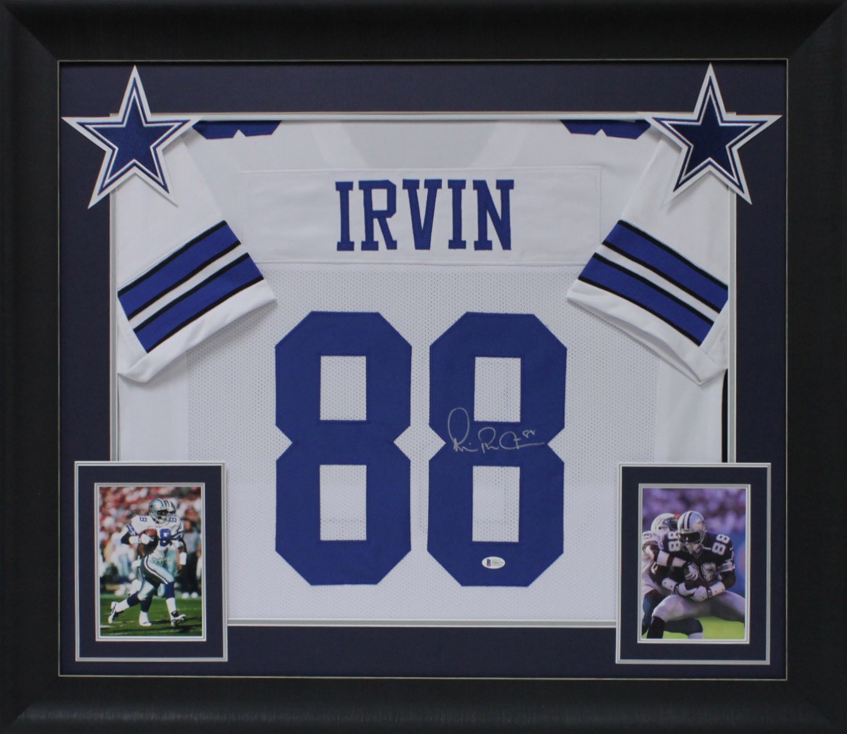 Michael Irvin Authentic Signed White Pro Style Framed Jersey BAS Witnessed