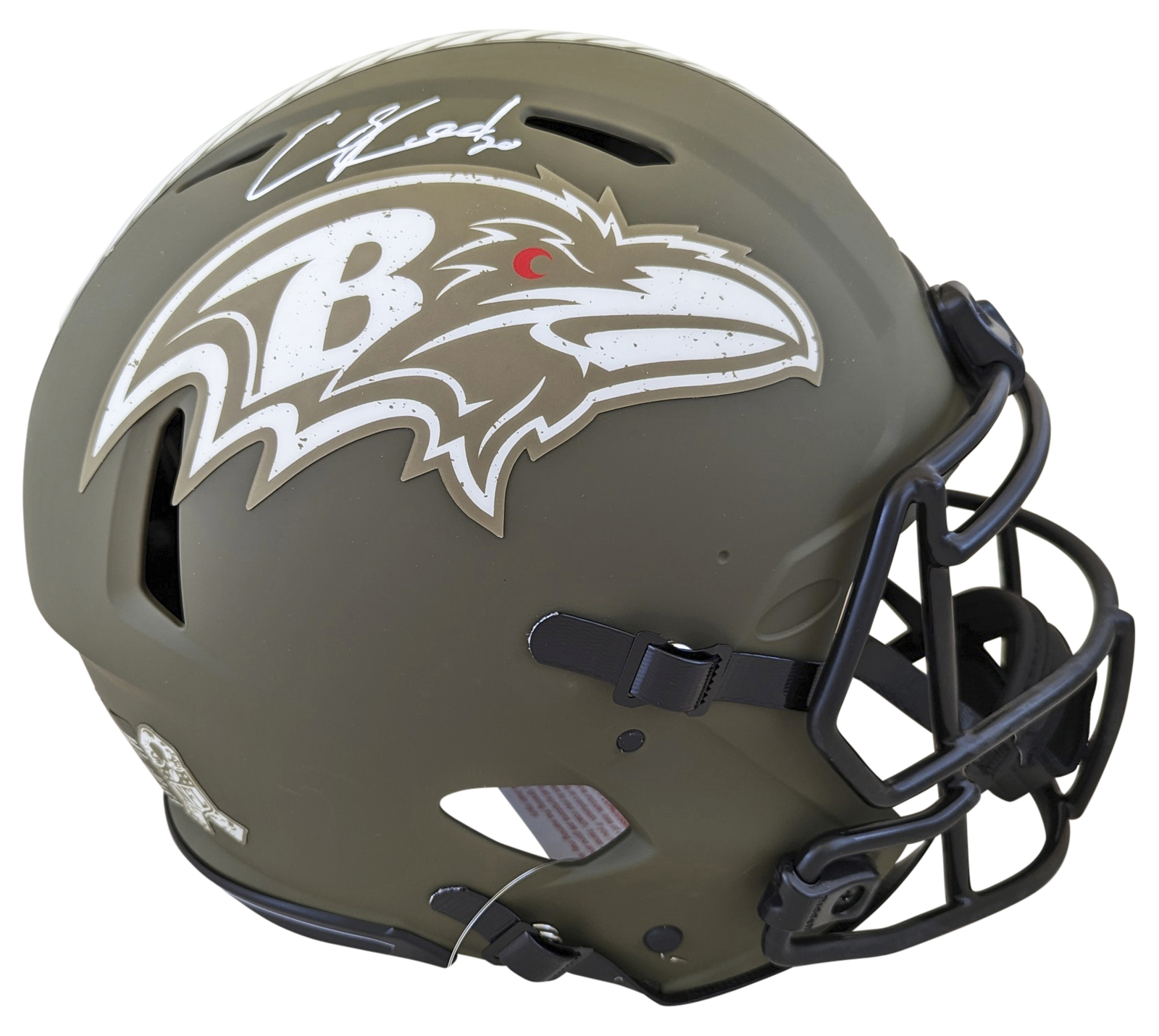 Ravens Ed Reed Signed Salute To Service Full Size Speed Proline Helmet BAS Wit
