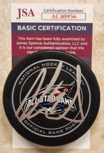 AARON EKBLAD SIGNED OFFICIAL 2015 NHL ALL-STAR GAME PUCK W/ JSA COA PANTHERS 1 COLLECTIBLE MEMORABILIA