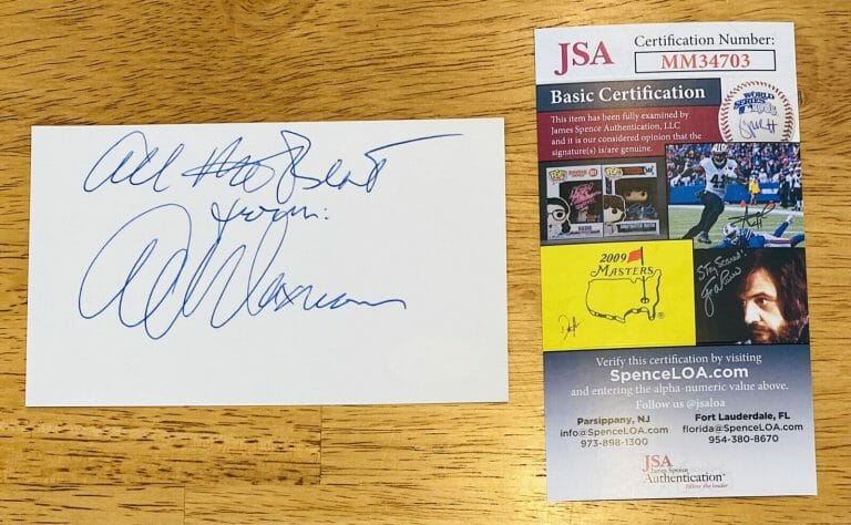 AL WAXMAN SIGNED AUTOGRAPHED 3×5 CARD JSA CERTIFIED CAGNEY AND LACEY
 COLLECTIBLE MEMORABILIA