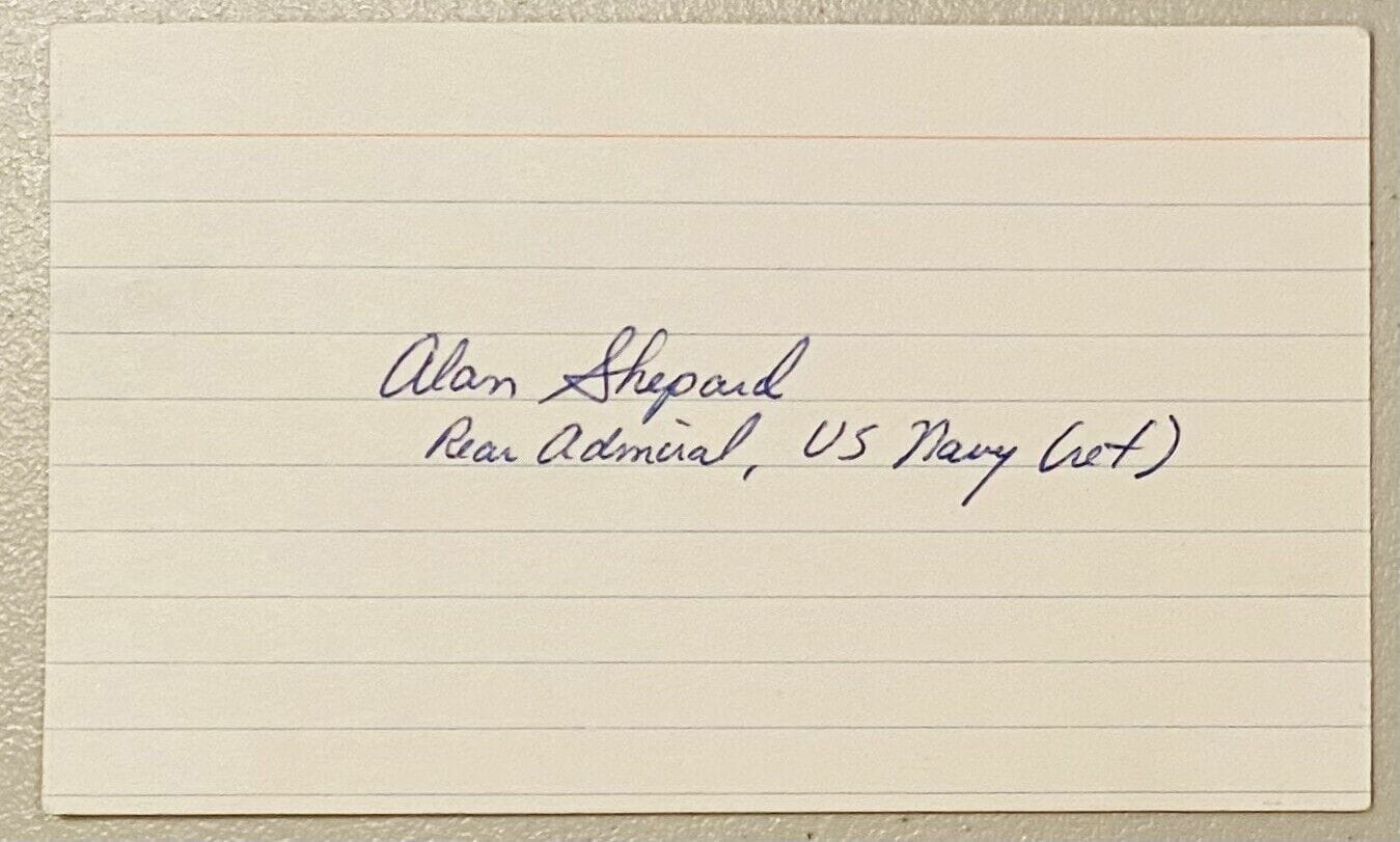 Alan Shepard Vintage Early Signed Autographed 3x5 Card Beckett BAS Apollo 14