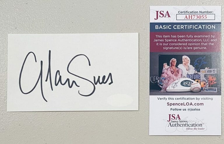 ALAN SUES SIGNED AUTOGRAPHED 3×5 CARD JSA CERTIFIED ROWAN & MARTIN’S LAUGH-IN
 COLLECTIBLE MEMORABILIA