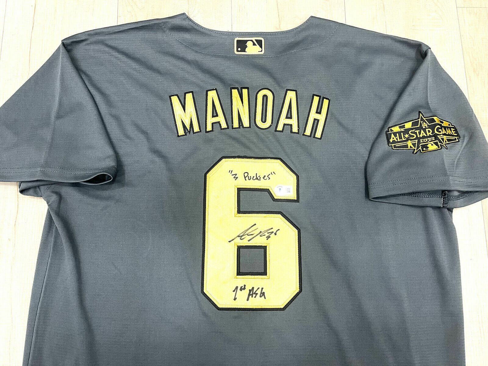 ALEK MANOAH HAND SIGNED TORONTO BLUEJAYS 2022 ALL STAR JERSEY BAS BECKETT CERT 1