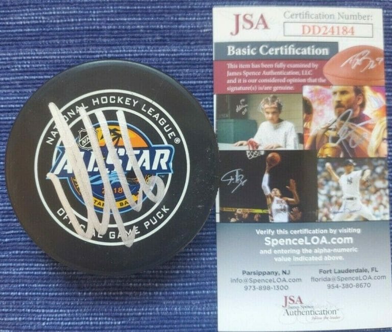 ALEKSANDER BARKOV SIGNED OFFICIAL 2018 ALL-STAR PUCK W JSA COA #DD24184 PANTHERS COLLECTIBLE MEMORABILIA