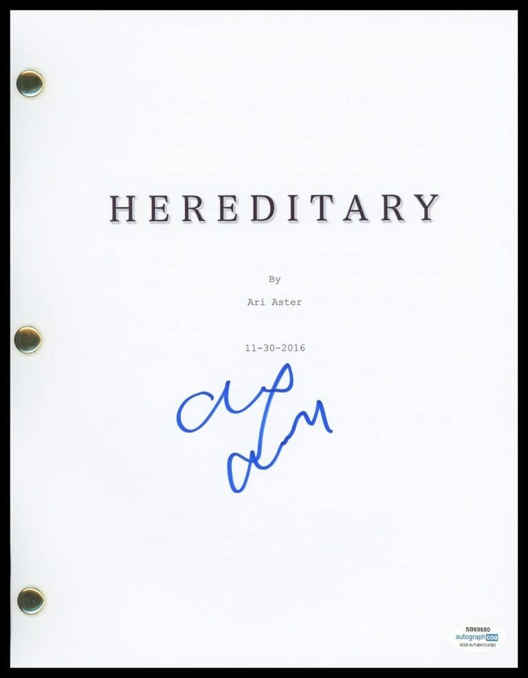 ALEX WOLFF “HEREDITARY” AUTOGRAPH SIGNED FULL COMPLETE SCRIPT SCREENPLAY ACOA
 COLLECTIBLE MEMORABILIA