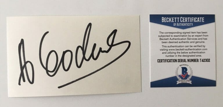 ALEXANDER GODUNOV SIGNED AUTOGRAPHED 3×5 CARD BECKETT BAS CERTIFIED DIE HARD
 COLLECTIBLE MEMORABILIA