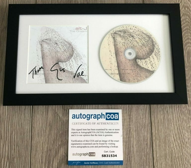 ALT-J BAND SIGNED AUTOGRAPH THE DREAM FRAMED & MATTED CD DISPLAY W/PROOF & ACOA
 COLLECTIBLE MEMORABILIA
