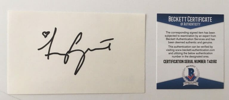 AMY GRANT SIGNED AUTOGRAPHED 3×5 CARD BAS BECKETT CERTIFIED SINGER
 COLLECTIBLE MEMORABILIA