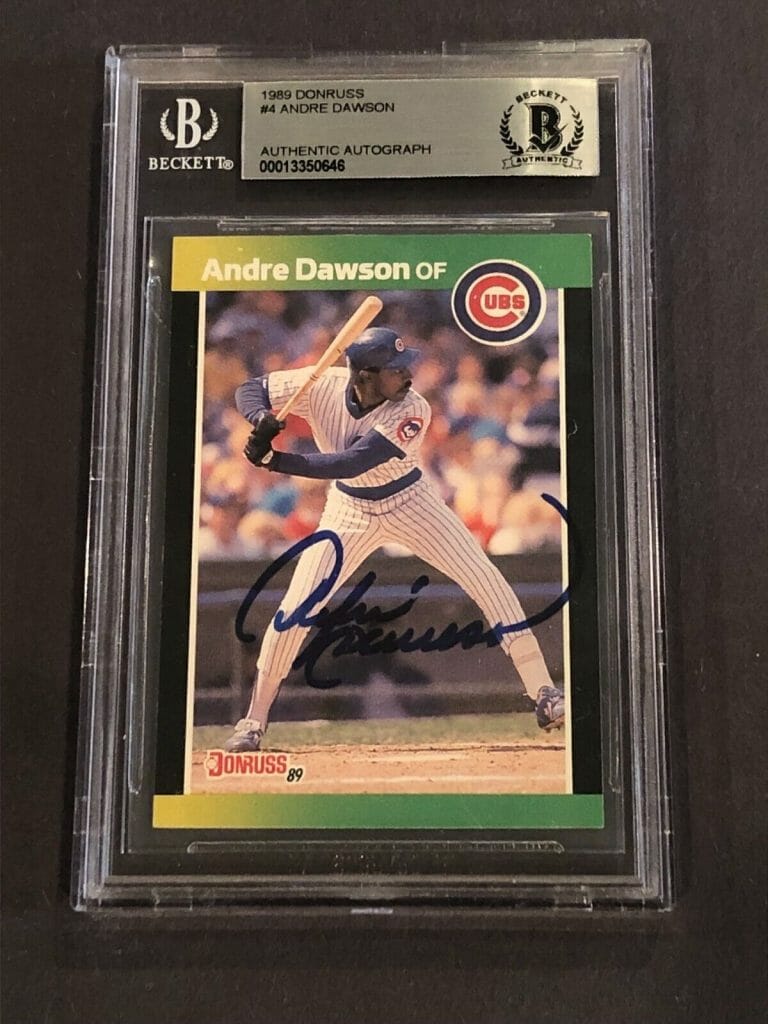 ANDRE DAWSON SIGNED 1989 DONRUSS CARD #4 BECKETT AUTHENTICATED (BAS) COLLECTIBLE MEMORABILIA