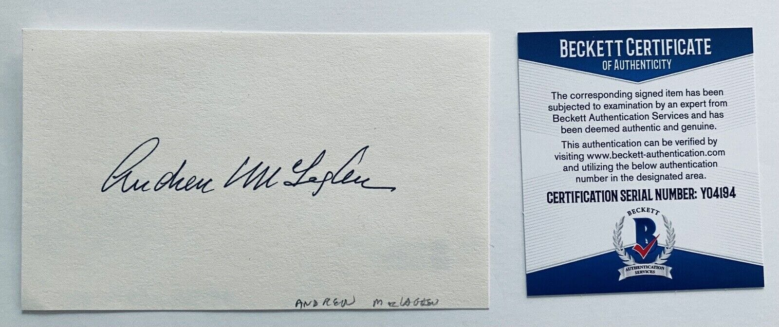 Andrew McLaglen Signed Autographed 3x5 Card BAS Beckett Certified McClintock!
Opens in a new window or tab