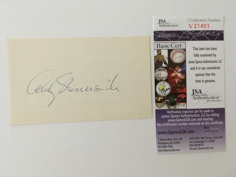 ANDY MESSERSMITH SIGNED AUTOGRAPHED 3×5 CARD JSA CERTIFIED
 COLLECTIBLE MEMORABILIA
