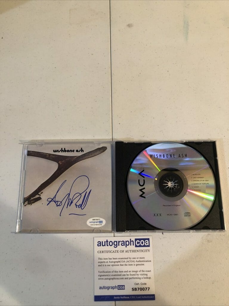 ANDY POWELL WISHBONE ASH SIGNED AUTOGRAPH CD ACOA COA ROCK ENGLISH BAND COLLECTIBLE MEMORABILIA