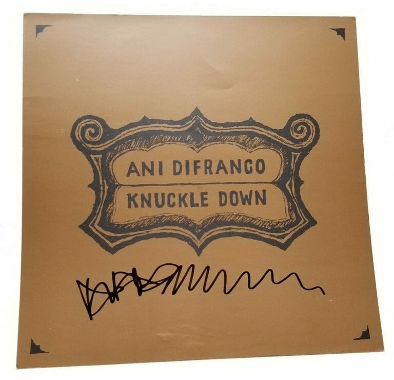 ANI DIFRANCO REAL HAND SIGNED 12×12″ KNUCKLE DOWN PROMO ALBUM FLAT COA
 COLLECTIBLE MEMORABILIA