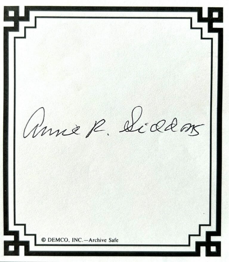 ANNE SIDDONS SIGNED AUTOGRAPH 3.5×4 BOOKPLATE COLLECTIBLE MEMORABILIA