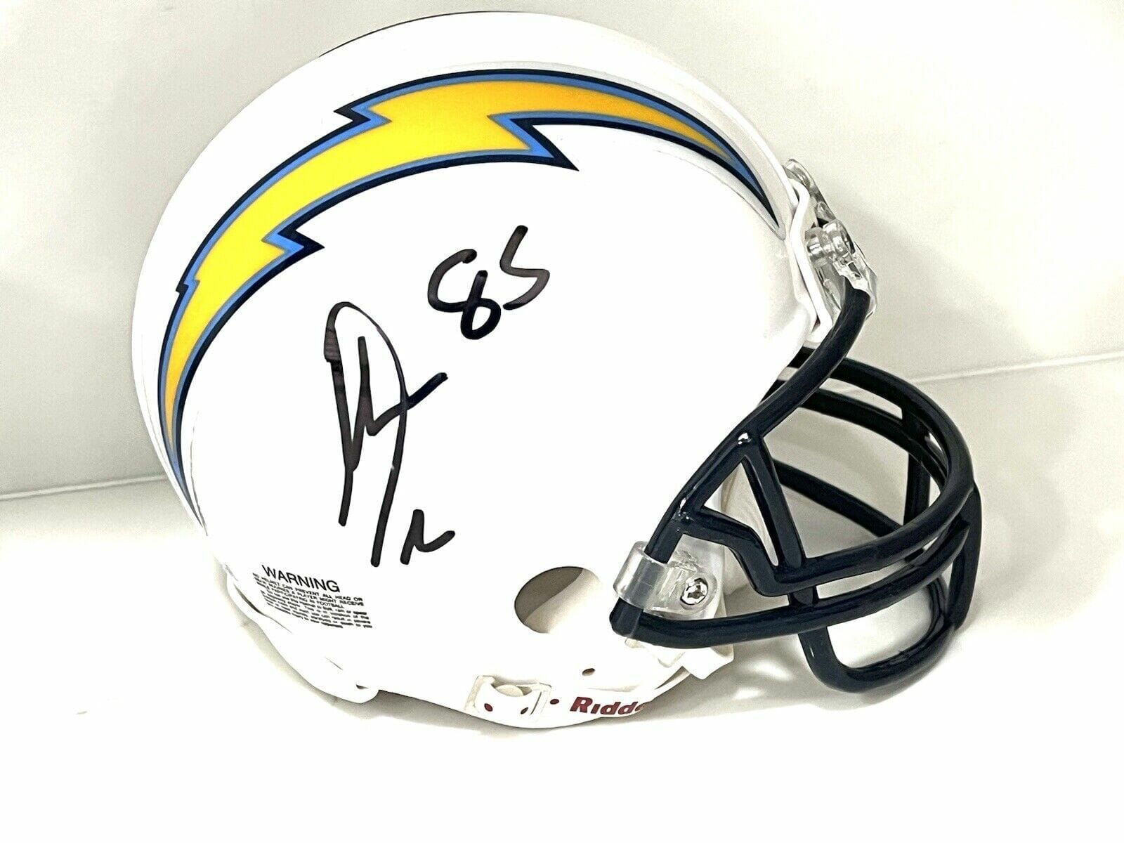 Antonio Gates hand signed San Diego Chargers Mini Helmet HOF Beckett BAS Cert