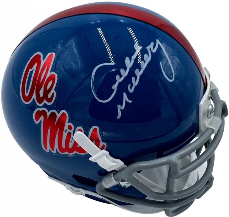ARCHIE MANNING SIGNED AUTOGRAPHED OLE MISS REBELS MINI FOOTBALL HELMET JSA COA COLLECTIBLE MEMORABILIA