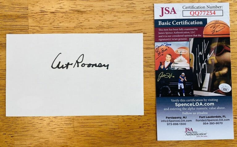 ART ROONEY SIGNED AUTOGRAPHED 3×5 CARD JSA CERTIFIED PITTSBURGH STEELERS OWNER
 COLLECTIBLE MEMORABILIA