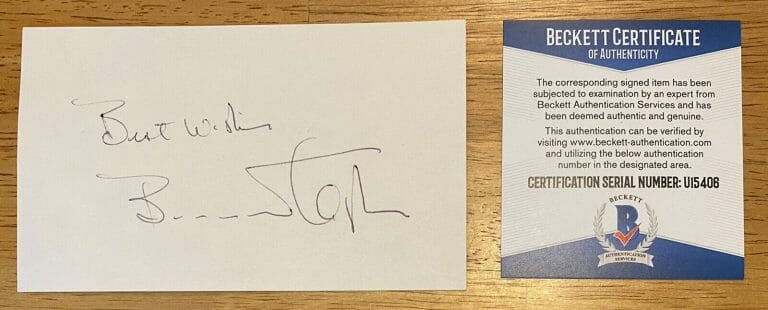 BARNARD HUGHES SIGNED AUTOGRAPHED 3×5 CARD BAS BECKETT CERTIFIED THE LOST BOYS
 COLLECTIBLE MEMORABILIA