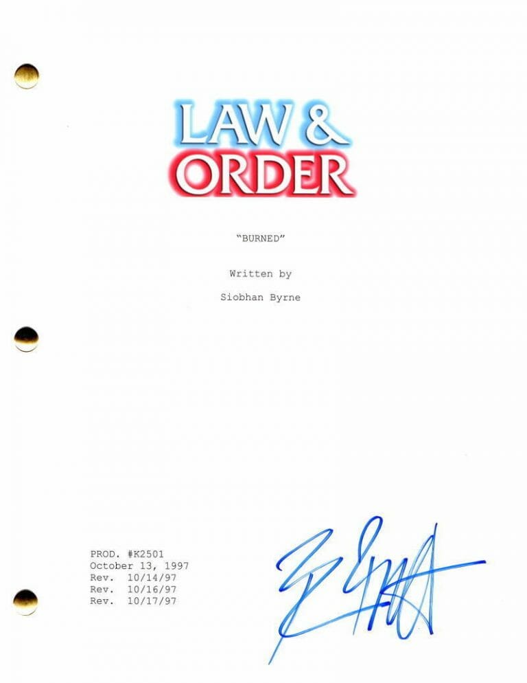 BENJAMIN BRATT SIGNED AUTOGRAPH LAW & ORDER FULL EPISODE SCRIPT – REY CURTIS COLLECTIBLE MEMORABILIA