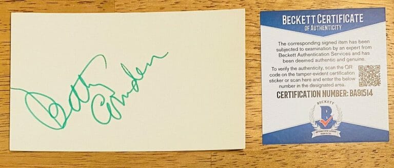 BETTY COMDEN SIGNED AUTOGRAPHED 3×5 CARD BAS BECKETT CERT SINGIN’ IN THE RAIN
 COLLECTIBLE MEMORABILIA