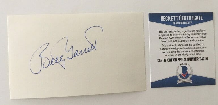 BETTY GARRETT SIGNED AUTOGRAPHED 3×5 CARD BAS BECKETT ALL IN THE FAMILY
 COLLECTIBLE MEMORABILIA