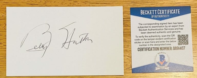 BETTY HUTTON SIGNED AUTOGRAPHED 3×5 CARD BAS BECKETT CERT ANNIE GET YOUR GUN
 COLLECTIBLE MEMORABILIA