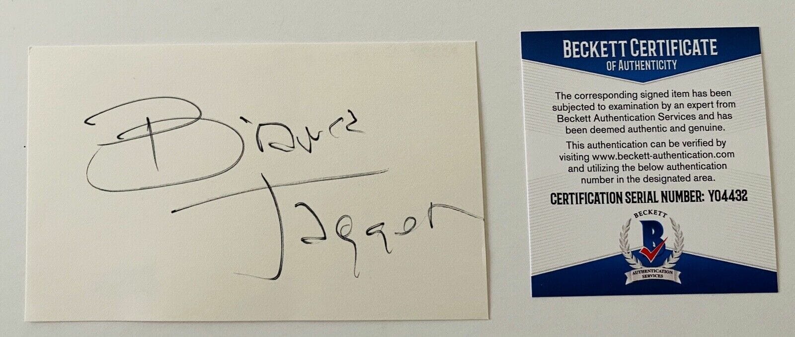 Bianca Jagger Signed Autographed 3x5 Card BAS Beckett Certified Actress
Opens in a new window or tab