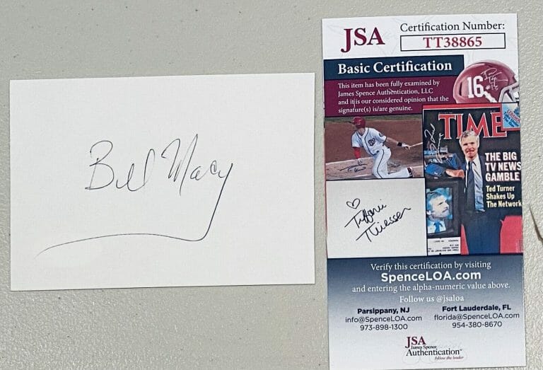 BILL MACY SIGNED AUTOGRAPHED 3 X 4.25 CARD JSA CERTIFIED MAUDE
 COLLECTIBLE MEMORABILIA