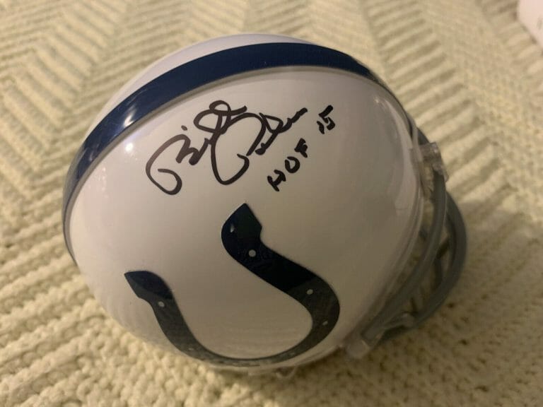 BILL POLIAN SIGNED INDIANAPOLIS COLTS MINI HELMET AUTOGRAPHED HOF
 COLLECTIBLE MEMORABILIA