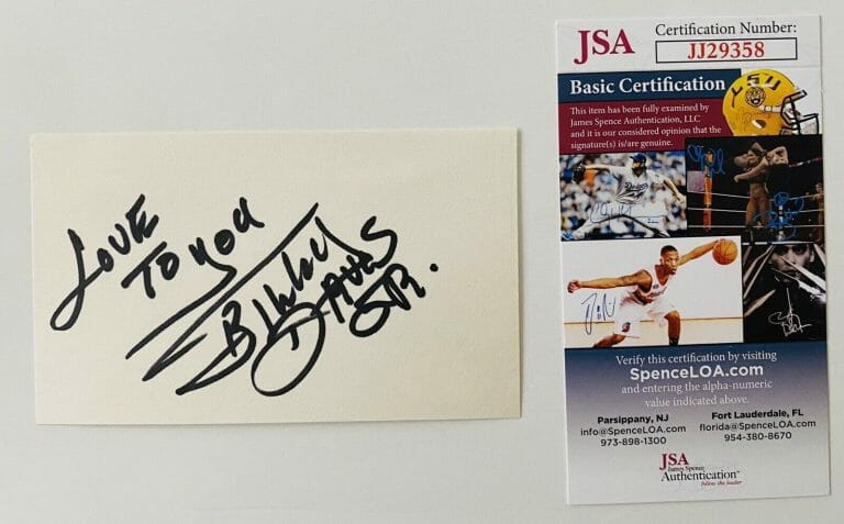 BILLY DAVIS JR. SIGNED AUTOGRAPHED 3×5 CARD JSA CERTIFIED 5TH DIMENSION
 COLLECTIBLE MEMORABILIA