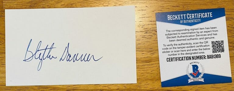 BLYTHE DANNER SIGNED AUTOGRAPHED 3×5 CARD BAS BECKETT CERT MEET THE PARENTS
 COLLECTIBLE MEMORABILIA