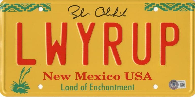 BOB ODENKIRK SIGNED LICENSE PLATE LWYERUP BREAKING BAD AUTOGRAPH BECKETT WITNESS COLLECTIBLE MEMORABILIA