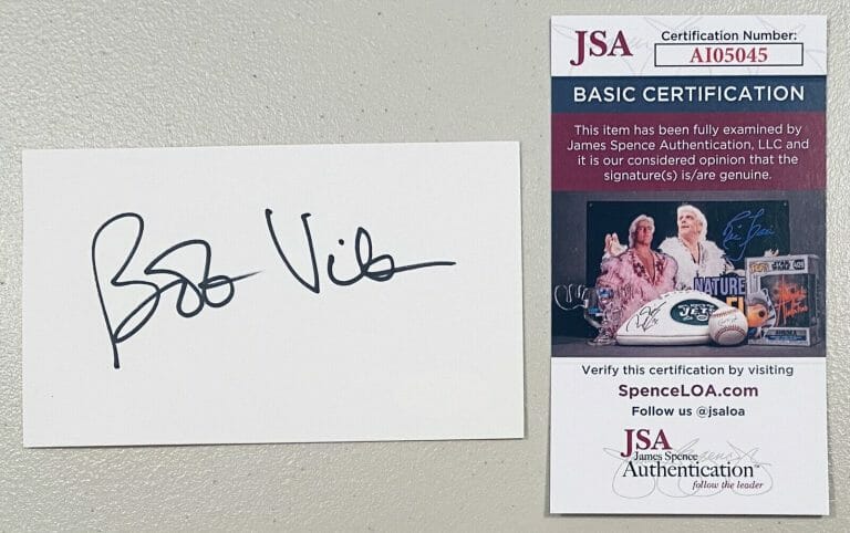 BOB VILA SIGNED AUTOGRAPHED 3×5 CARD JSA CERTIFIED THIS OLD HOUSE HOME AGAIN
 COLLECTIBLE MEMORABILIA