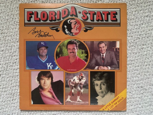 BOBBY BOWDEN HAND SIGNED FLORIDA STATE VINTAGE VINYL RECORD LP+COA FSU COLLECTIBLE MEMORABILIA