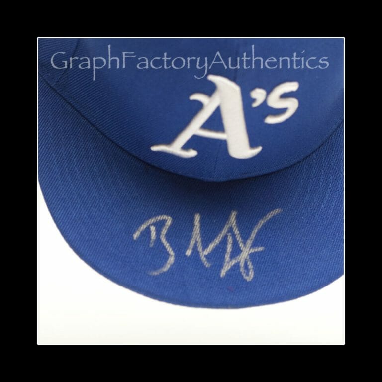 BRANDON INGE OAKLAND ATHLETICS SIGNED AUTOGRAPHED FITTED HAT COA GFA B COLLECTIBLE MEMORABILIA